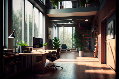 Architectural visualization of an officeの素材