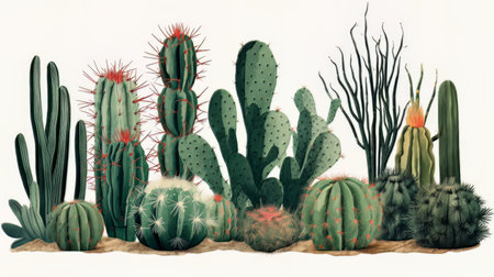 illustration cartoon cactusの素材