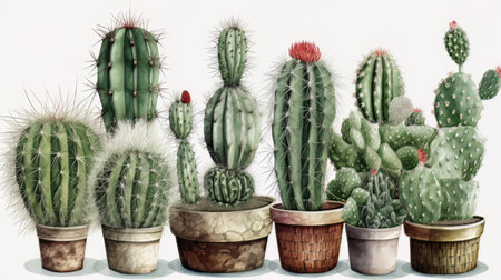 illustration cartoon cactusの素材