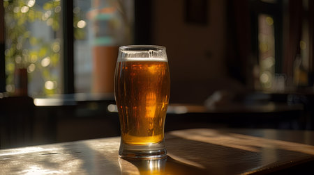 Glass of fresh and cold beer AI Generateの素材