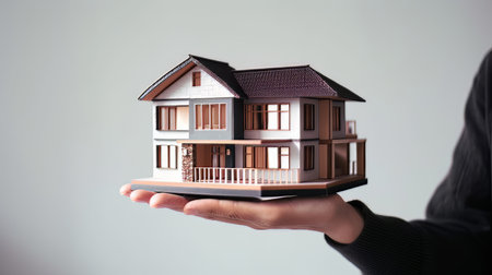 person holding a model of a house, real estate AI Generatedの素材
