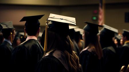 mortar board and a graduation diploma graduation learning Generative AIの素材