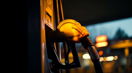 close up pump nozzle at gas station Generative AIの素材