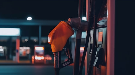 close up pump nozzle at gas station Generative AIの素材
