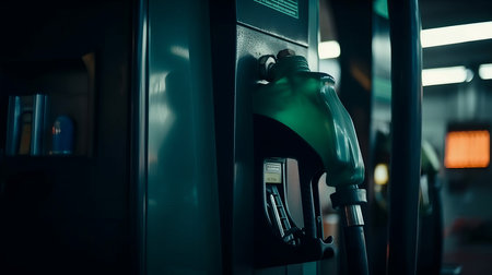 close up pump nozzle at gas station Generative AIの素材