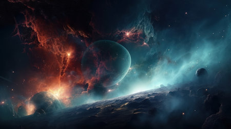 deep space and nebula Generative AIの素材