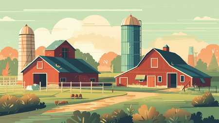 Greenhouse growing vegetables, fruits, flowers Generative AIの素材