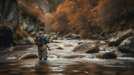 People are fishing for subsistence, villagers, cooking, trading, sports Generative AIの素材