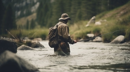 People are fishing for subsistence, villagers, cooking, trading, sports Generative AIの素材
