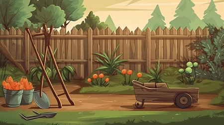 farmer farm grow vegetables grow fruit Gardening Tools Generative AIの素材