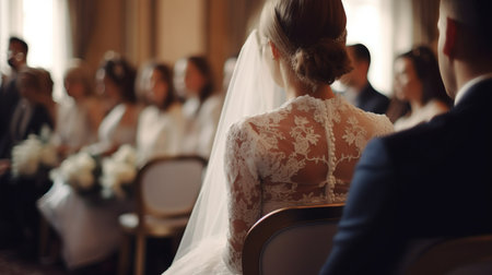 wedding ceremony with newlywed couple Generative AIの素材