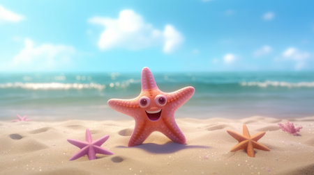 Summer the hottest season Sea vector illustration White background scene Generative AIの素材