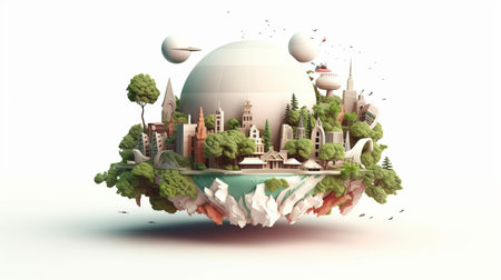 global environment june 5 3D style Generative AIの素材