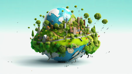 global environment june 5 3D style Generative AIの素材