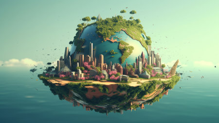 global environment june 5 3D style Generative AIの素材