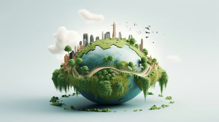 global environment june 5 3D style Generative AIの素材