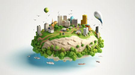 global environment june 5 3D style Generative AIの素材