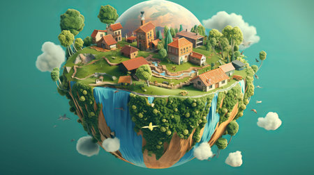 global environment june 5 3D style Generative AIの素材