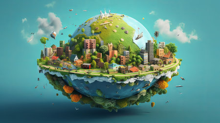 global environment june 5 3D style Generative AIの素材