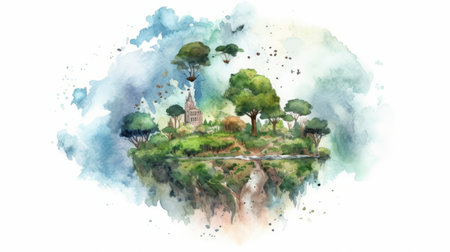 world environment day june 5 watercolor style Generative AIの素材