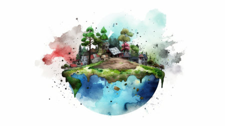 world environment day june 5 watercolor style Generative AIの素材