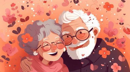 Grandparents day vector illustration July 23 Generative AIの素材