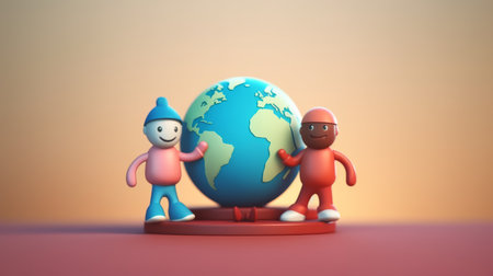 international day of friendship cartoon 3d july 30th Generative AIの素材