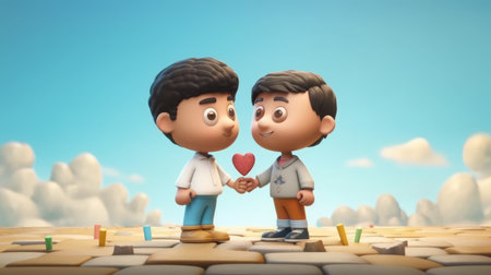international day of friendship cartoon 3d july 30th Generative AIの素材