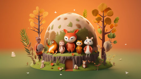 international day of friendship cartoon 3d july 30th Generative AIの素材