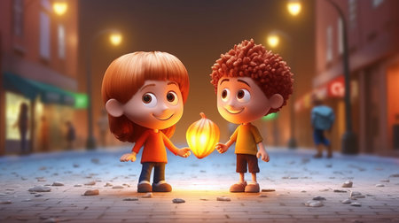 international day of friendship cartoon 3d july 30th Generative AIの素材