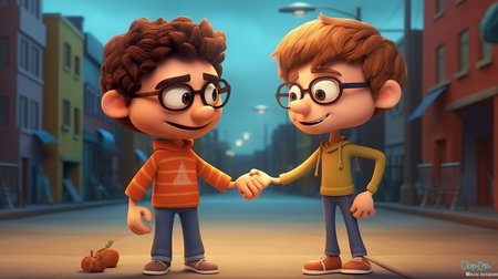 international day of friendship cartoon 3d july 30th Generative AIの素材