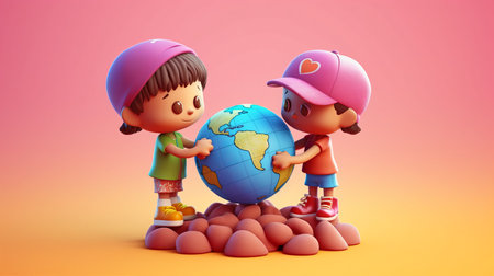 international day of friendship cartoon 3d july 30th Generative AIの素材