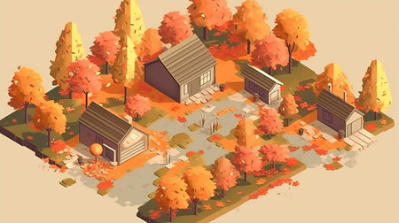 Autumn season September 22 to December 21 Generative AIの素材