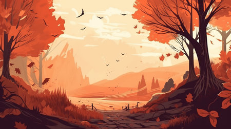 Autumn season September 22 to December 21 Generative AIの素材