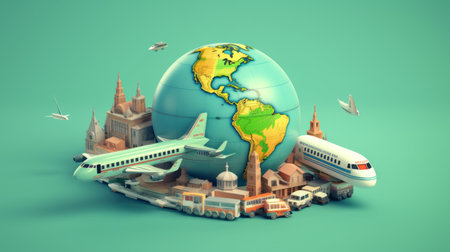 world tourism day 27 september AI Generatedの素材