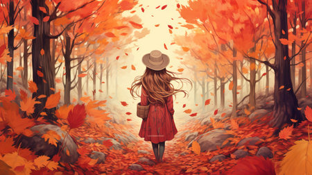 Autumn season September 22 to December 21 Generative AIの素材