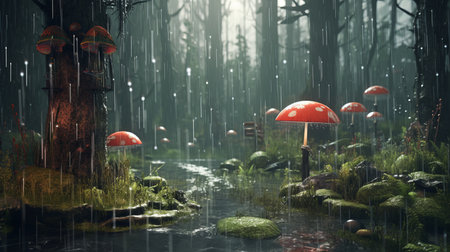 Rainy season Generative AIの素材