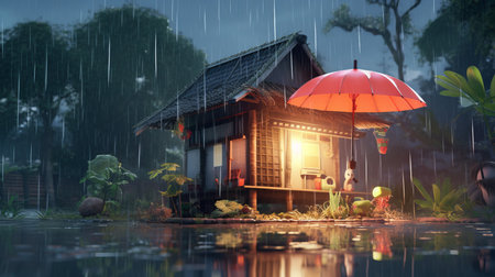 Rainy season Generative AIの素材
