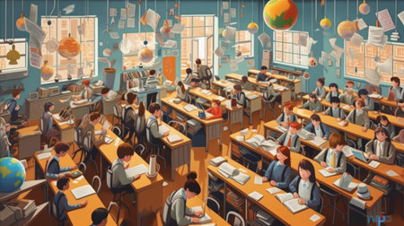 Back to School celebrating a new school year 1th Augustの素材