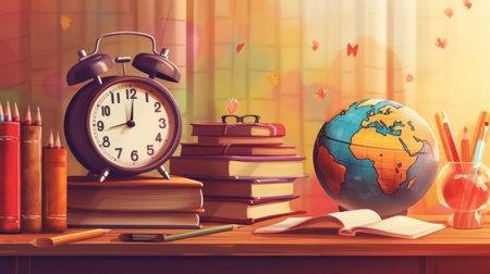 Back to School celebrating a new school year 1th Augustの素材