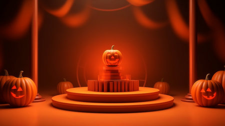 Podium and minimal abstract background for Halloween 31th octoberの素材