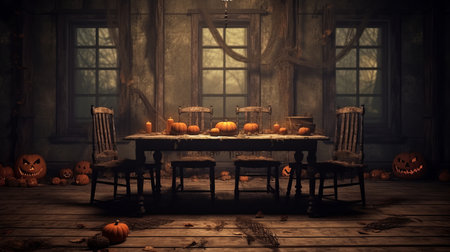 Podium and minimal abstract background for Halloween 31th octoberの素材
