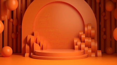 Podium and minimal abstract background for Halloween 31th octoberの素材