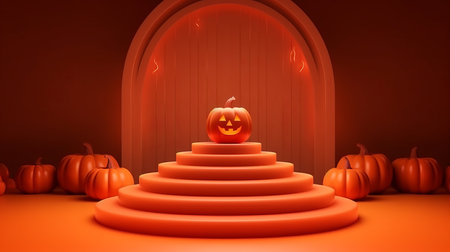 Podium and minimal abstract background for Halloween 31th octoberの素材