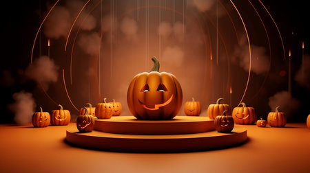 Podium and minimal abstract background for Halloween 31th octoberの素材