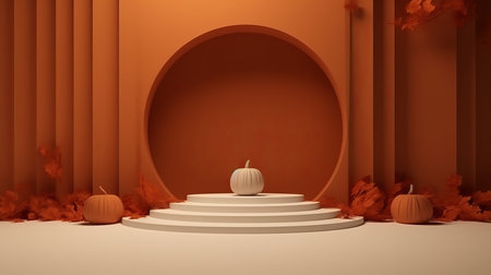 Podium and minimal abstract background for Halloween 31th octoberの素材