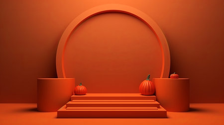 Podium and minimal abstract background for Halloween 31th octoberの素材