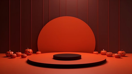 Podium and minimal abstract background for Halloween 31th octoberの素材