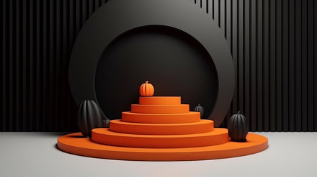 Podium and minimal abstract background for Halloween 31th octoberの素材