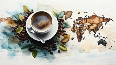 International Coffee Day October 1 Generative AIの素材